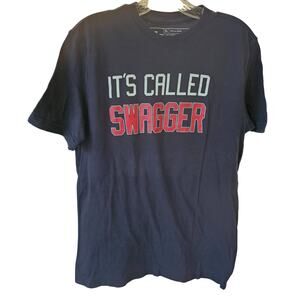 ❤️2/$12 Athletech Mens Graphic T-Shirt Black "It's Called Swagger" Size S